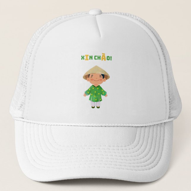 Sombrero de camionero infantil "Xin Chào" - regalo (Anverso)