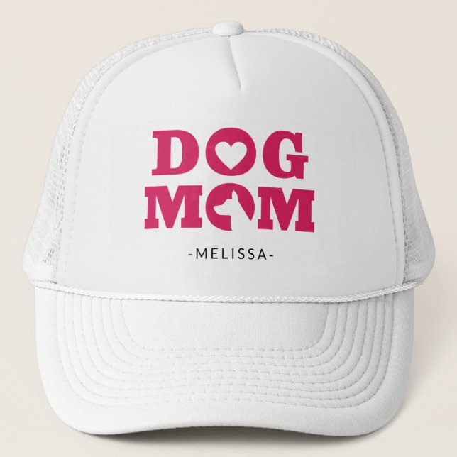 Sombrero de camionero personalizado Perro Mamá (Anverso)