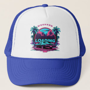 Sombrero de camionero retro retro Sunset de fin de