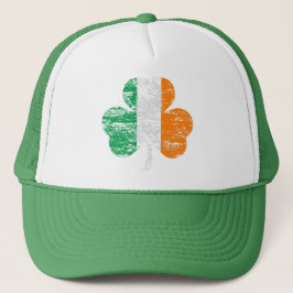 Sombrero de camionero Shamrock con bandera irlande