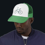 Sombrero de camionero verde<br><div class="desc">Una bici verde adorna este divertido sombrero de camionero. ¡Dibujar arte a mano solo para ti! Revisa mi tienda para más diseños!</div>