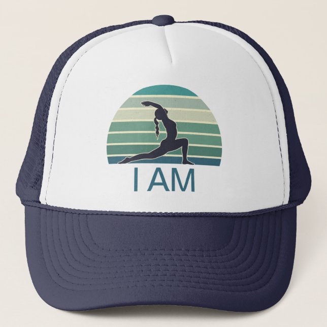 Sombrero de camionero verde oceánico de firma (Anverso)