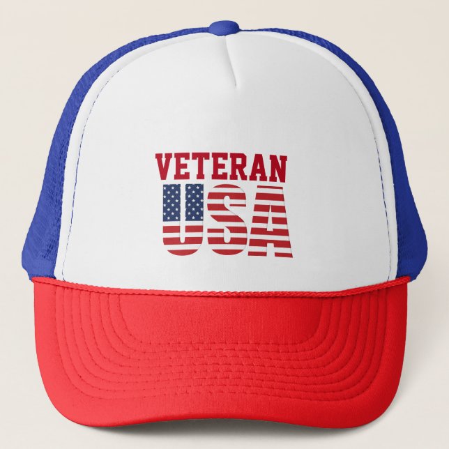 Sombrero de camionero veterano de la bandera de lo (Anverso)