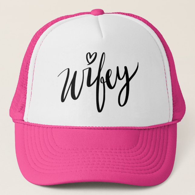 Sombrero de camionero WIFEY con letras de mano par (Anverso)