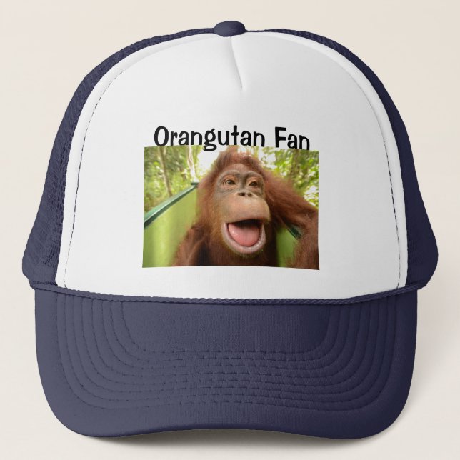Sombrero de camioneros de Orangutan sonriente (Anverso)