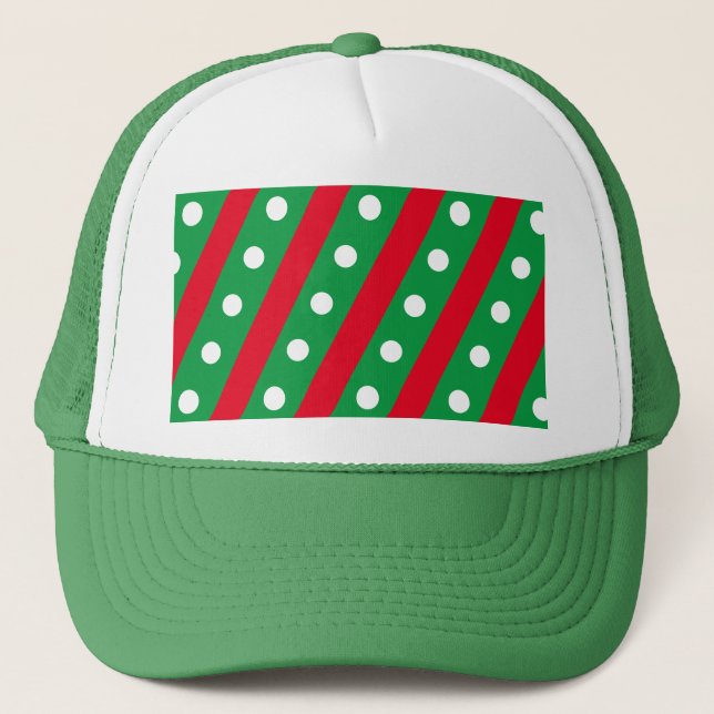 Sombrero de Candy Stripe & Polka Dot Trucker (Verd (Anverso)