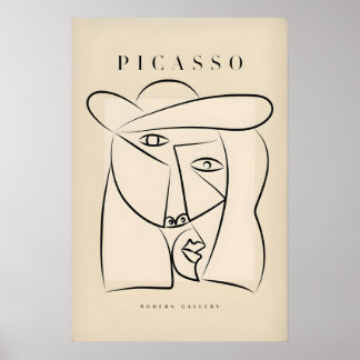 Sombrero de cara abstracta de Picasso Arte de líne