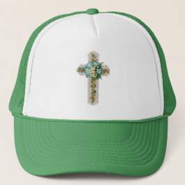 Sombrero de Cruz Cristiana y Flores