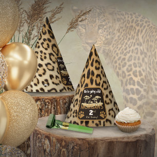 Sombrero de cumpleaños con estampado de leopardo