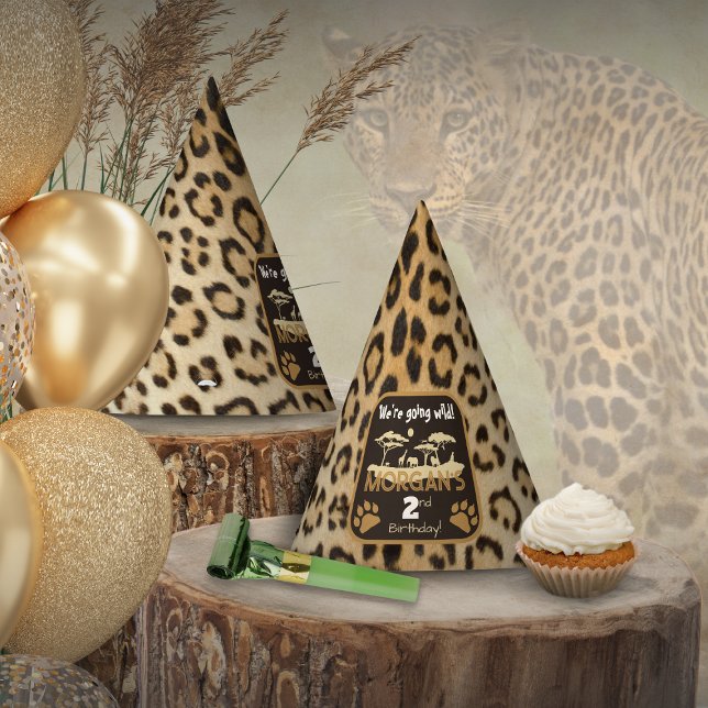 Sombrero de cumpleaños con estampado de leopardo (Subido por el creador)