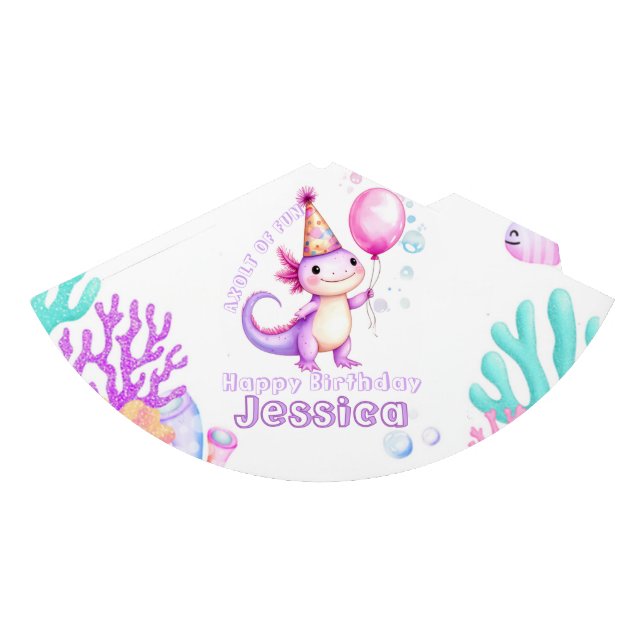 Sombrero de Cumpleaños de Ajolote Adorable (Anverso)