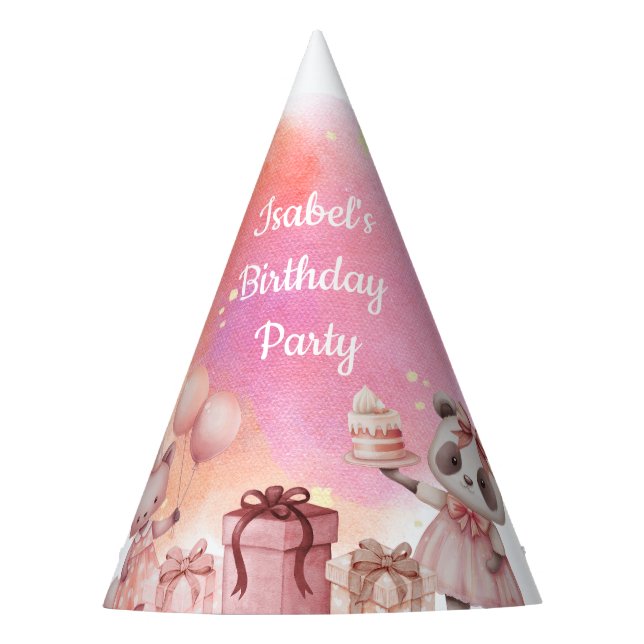 Sombrero de cumpleaños de animal pastel (Anverso)