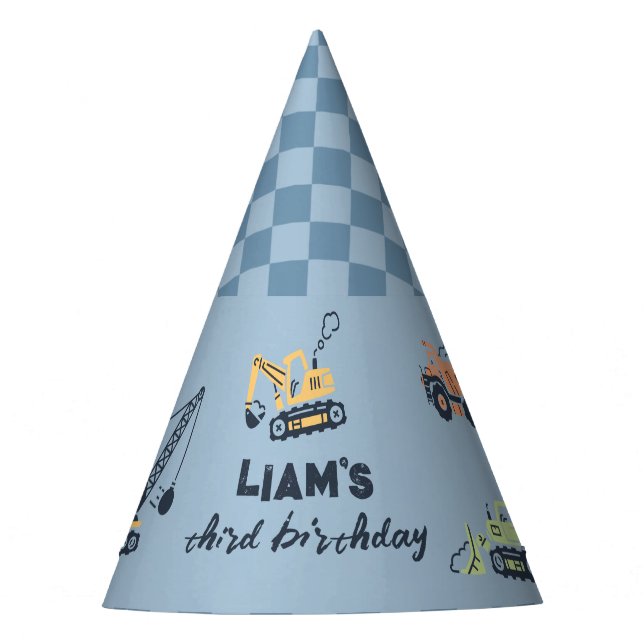 Sombrero de Cumpleaños de Camión de Construcción M (Anverso)