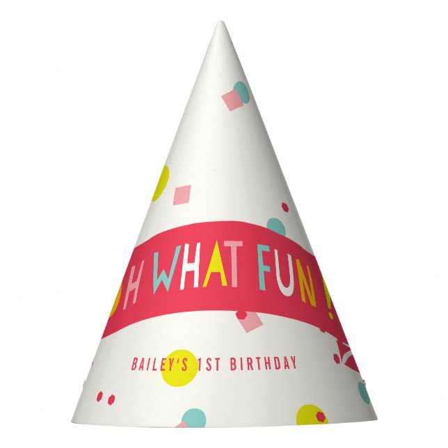 Sombrero de Cumpleaños de Niña con Confeti de Punt (Anverso)