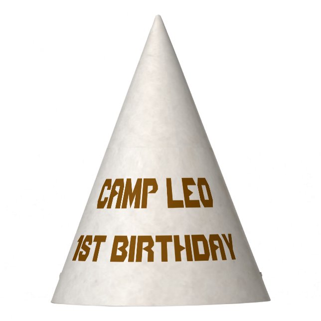 Sombrero de fiesta de cumpleaños con tema de campa (Anverso)