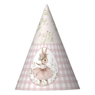 Sombrero de fiesta de cumpleaños de conejo, floral
