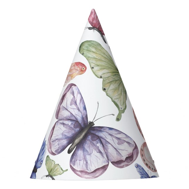 Sombrero de Fiesta de Cumpleaños de Mariposa Morad (Anverso)