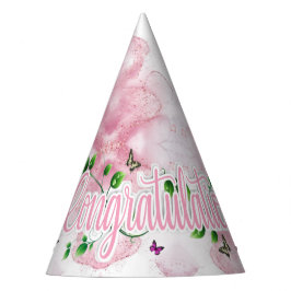 Sombrero de fiesta de felicitaciones de mármol ros