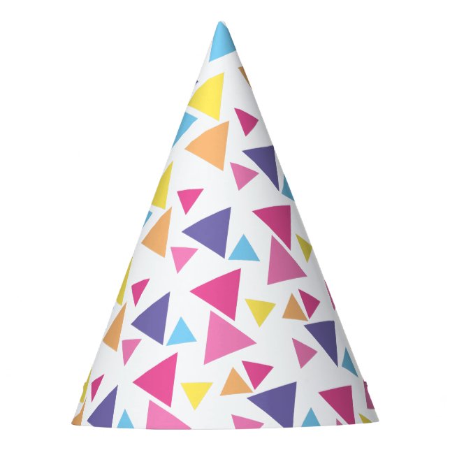 Sombrero de fiesta diagonal blanco triángulos arco (Anverso)