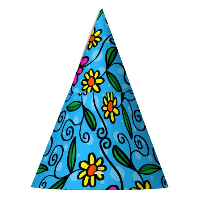 Sombrero de fiesta floral abstracto (Izquierda)