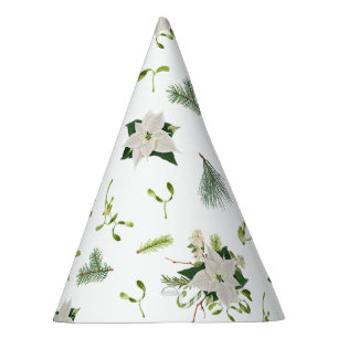 Sombrero de fiesta floral verde blanco que llama l