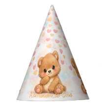 Sombrero de fiesta pastel neutral de ositos bebés