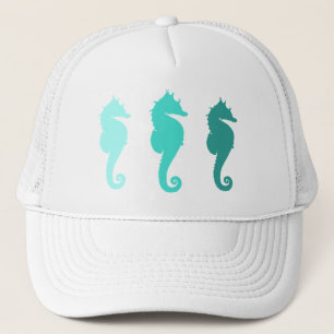 Sombrero de manada de caballitos de mar turquesa