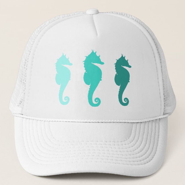 Sombrero de manada de caballitos de mar turquesa (Anverso)
