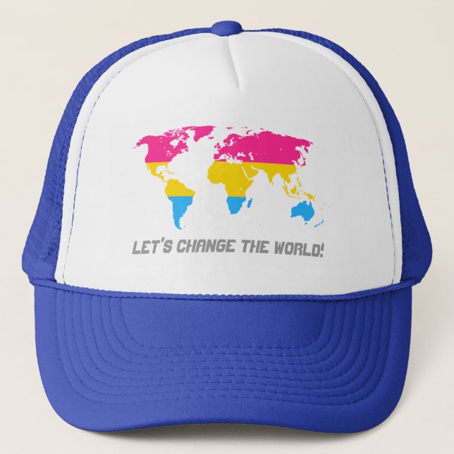 Sombrero de mapa mundial del orgullo pansexual (Anverso)