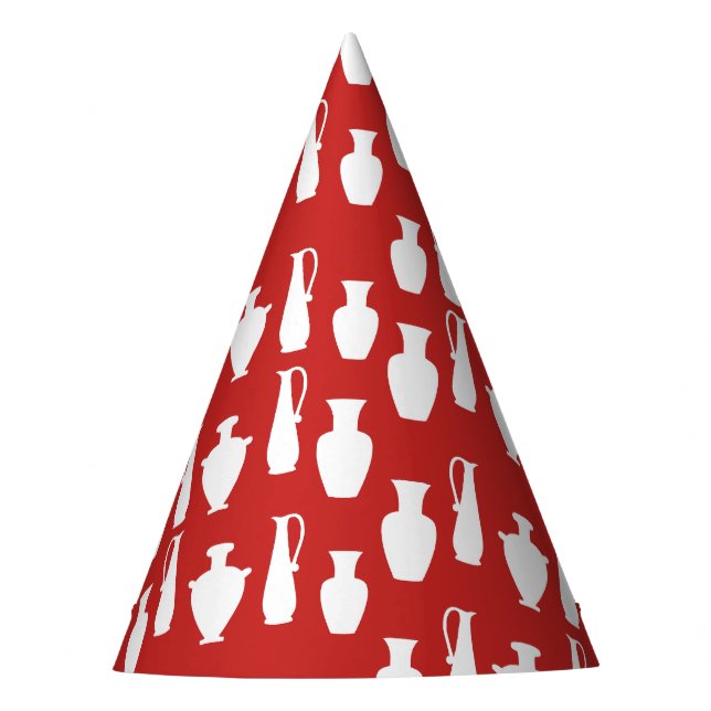 Sombrero de papel con patrón de jarrones antiguos  (Anverso)