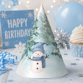 Sombrero de papel de cumpleaños de muñeco de nieve