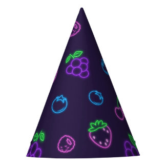 Sombrero de papel de fiesta con patrón de bayas de