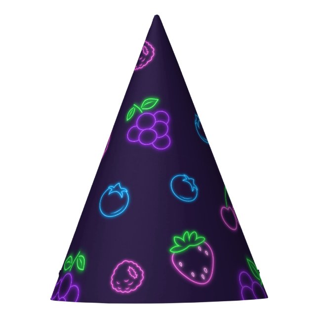 Sombrero de papel de fiesta con patrón de bayas de (Anverso)