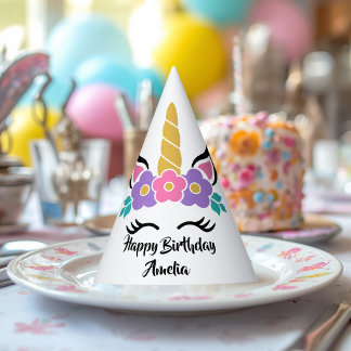 Sombrero de papel de unicornio personalizado de cu