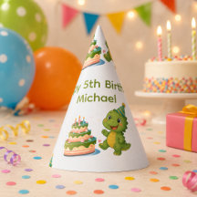 Sombrero de papel personalizado de dinosaurio para