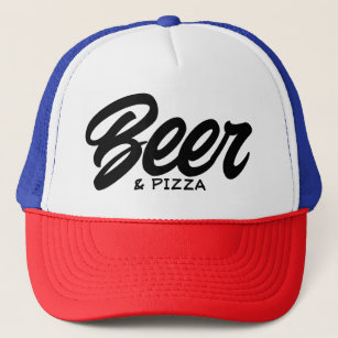Sombrero de remolcador de cerveza y pizza