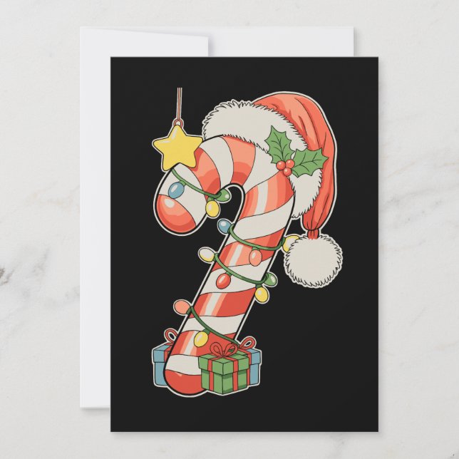Sombrero de Santa Caña de Caramelo de Navidad Temp (Anverso)