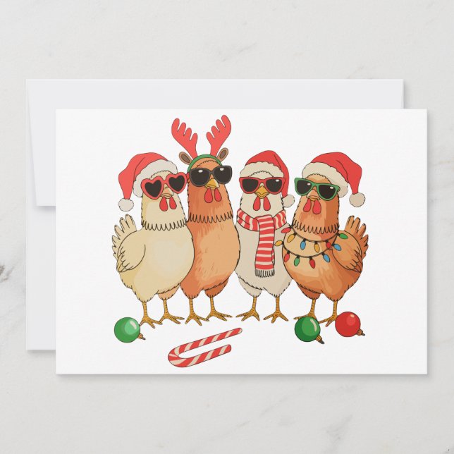 Sombrero de Santa de Navidad de Pollo Granja Famil (Anverso)