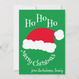 Sombrero de Santa Ho Ho Ho Feliz Navidad Verde Roj