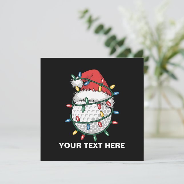 Sombrero de Santa Luces de Navidad Pelota de Golf  (Anverso de pie)