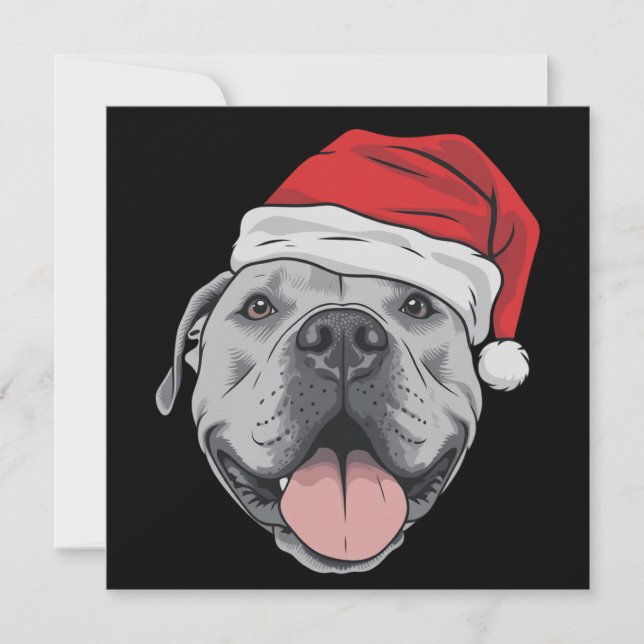 Sombrero de Santa Pitbull Pit Navidad Xmas Amante  (Anverso)