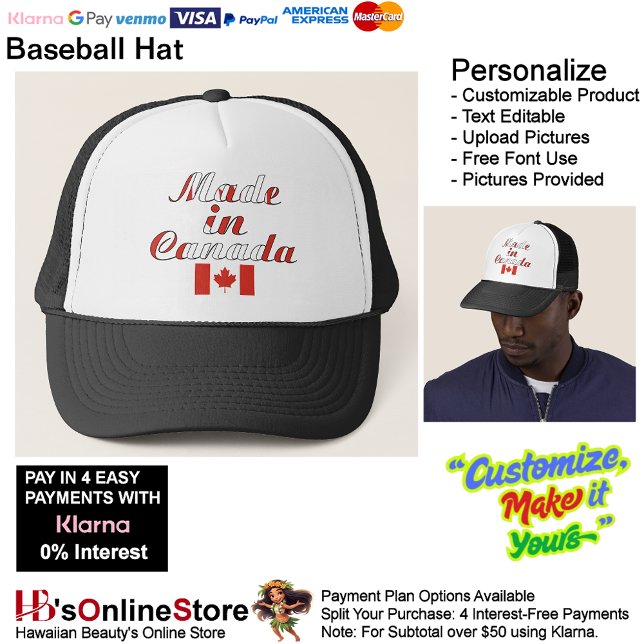 Sombrero fabricado en Canadá (Made in The Canada Trucker Baseball Hat.)