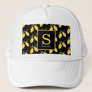 Sombrero monograma moderno de cítricos limones