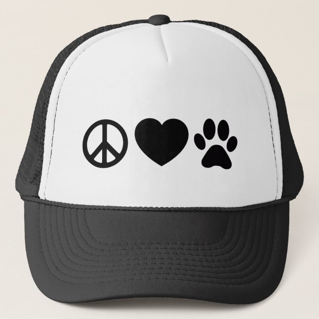 Sombrero para camioneros de paz, amor y perros (Anverso)