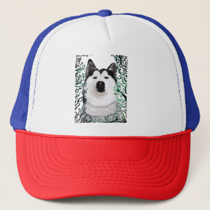Sombrero para camiones de arte Husky Dog