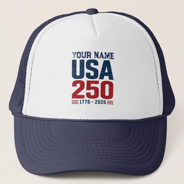Sombrero personalizado EE. UU. 250 1776–2026 Gorra (Anverso)