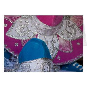 Sombreros azules y rosados