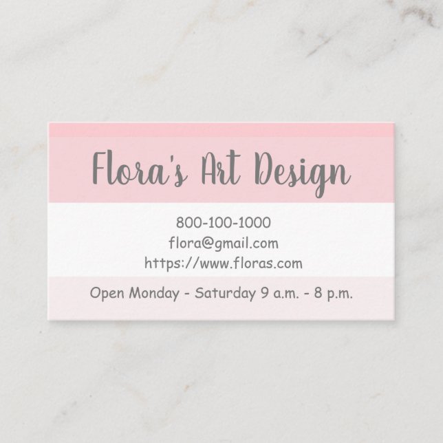 SOMBRILLAS DE COLOR ROSA Tarjeta de presentación (Anverso)