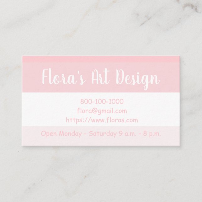 SOMBRILLAS DE COLOR ROSA Tarjeta de presentación (Anverso)