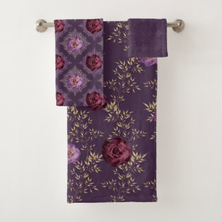 SOMBRILLAS DE ROSAS PURPLE FLORALES Y HOJAS DE ORO